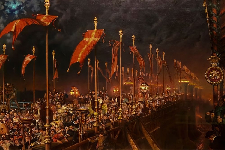 Picture of LONDON BRIDGE ON THE MARRIAGE NIGHT OF THE PRINCE OF WALES 1864