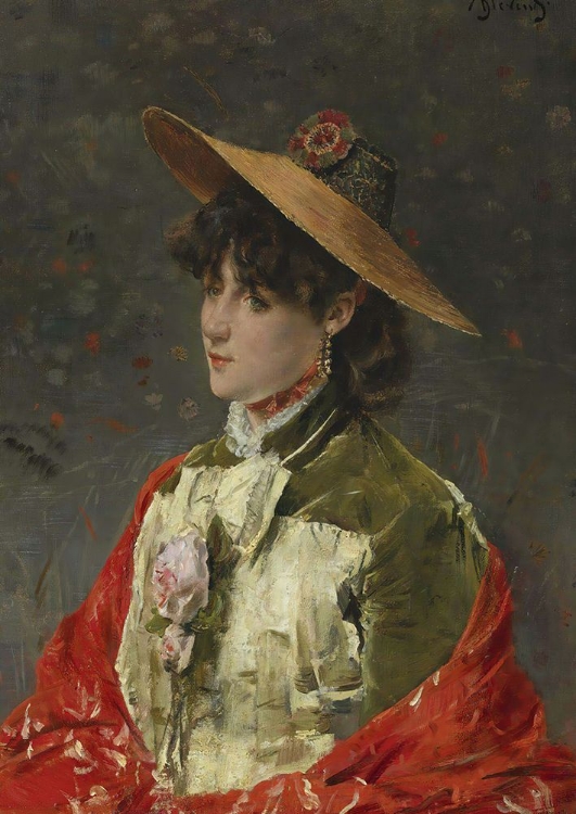 Picture of WOMAN IN A STRAW HAT