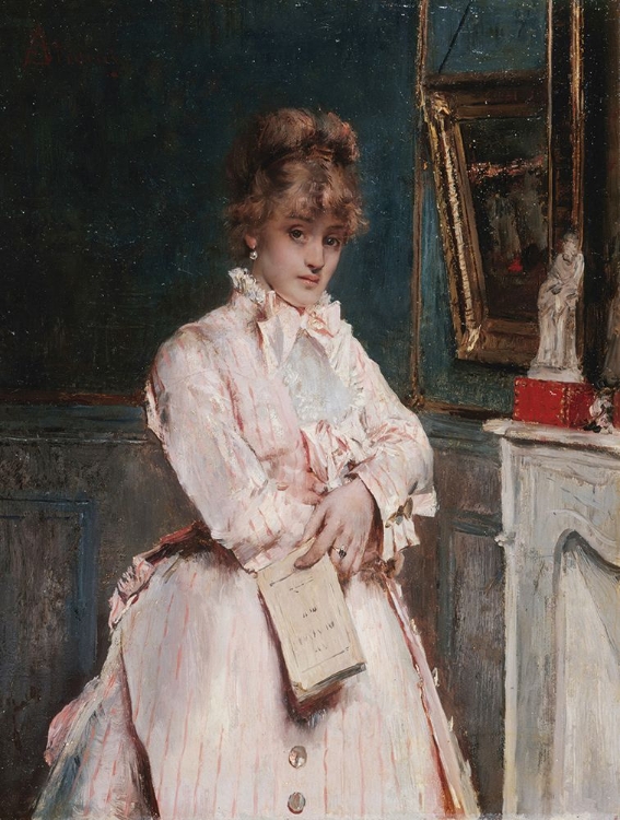 Picture of YOUNG WOMAN HOLDING A BOOK 1870
