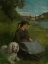 Picture of AGATHE WITH WHITE DOG 1869