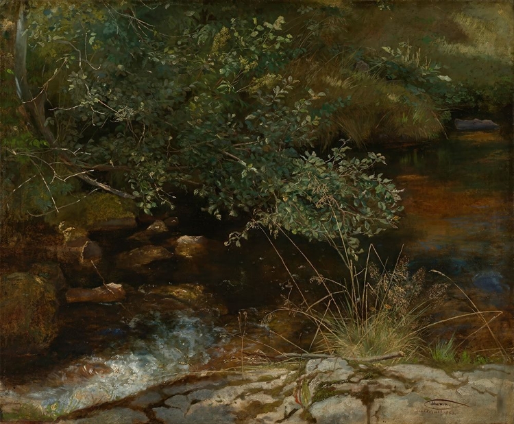 Picture of STREAM BANK WITH BUSHES AND GRASSES 1863