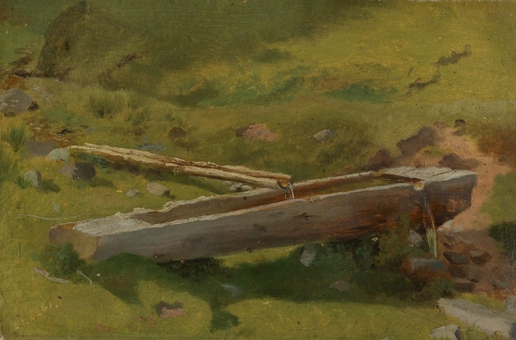 Picture of TREE TRUNK AS A WELL TROUGH 1861