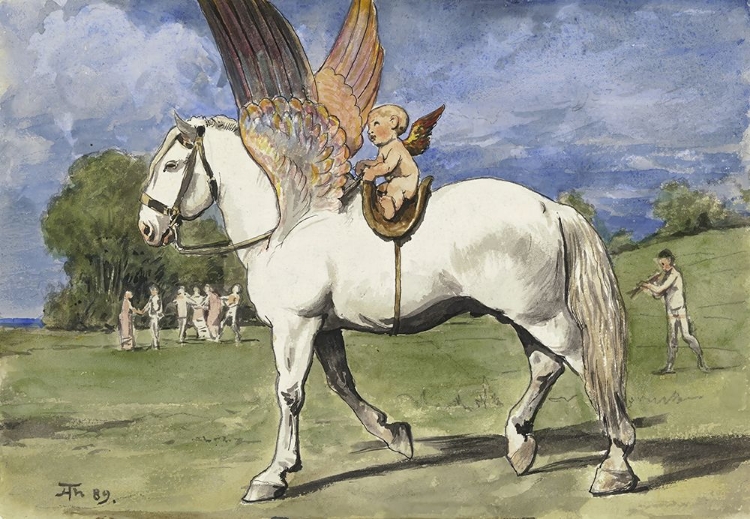 Picture of CHERUB ON PEGASUS 1889