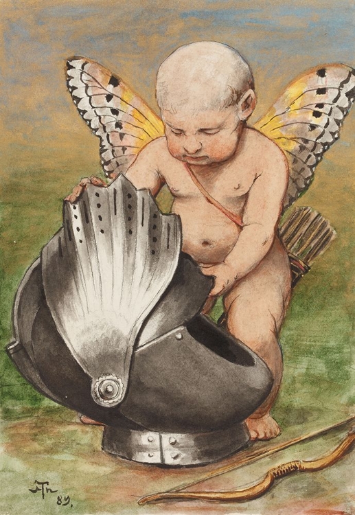 Picture of CHERUB WITH HELMET 1889