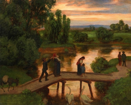 Picture of THE BRIDGE SUMMER EVENING 1892