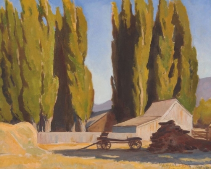 Picture of BARN AND POPLARS 1935