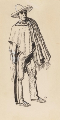 Picture of COSTUME SKETCH, MAN WITH PONCHO CA 1860