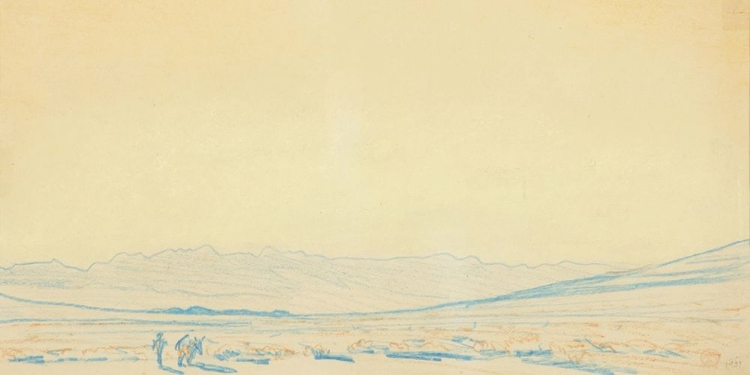 Picture of DESERT WITH PROSPECTOR, COACHELLA VALLEY 1937