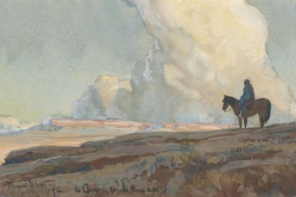 Picture of LONE INDIAN GAZING ACROSS THE PLAINS 1912