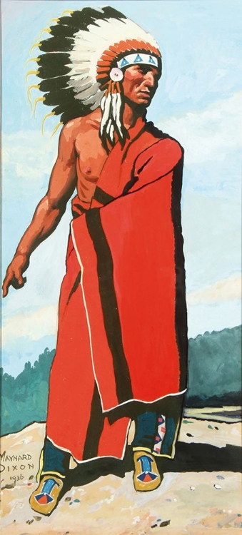 Picture of PLAINS INDIAN IN WAR BONNET 1936