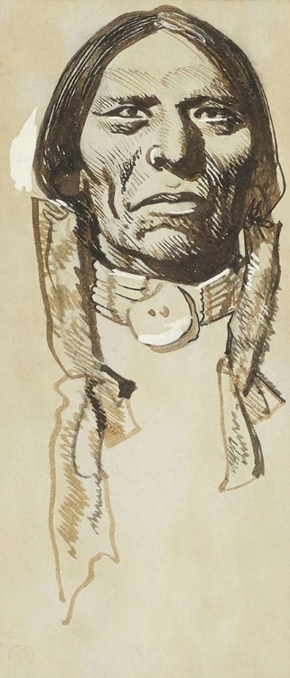 Picture of PORTRAIT OF AN INDIAN BRAVE