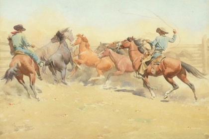 Picture of ROPING HORSES 1945