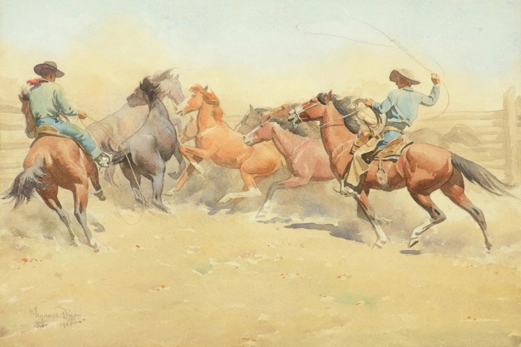 Picture of ROPING HORSES 1945