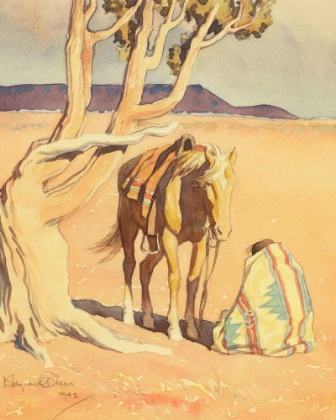 Picture of SEATED INDIAN WITH HORSE 1942