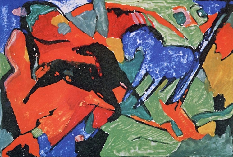 Picture of TWO HORSES 1911