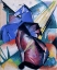 Picture of TWO HORSES, RED AND BLUE 1912