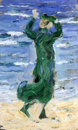 Picture of WOMAN IN THE WIND BY THE SEA 1907