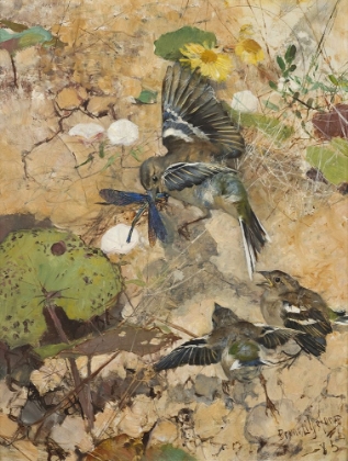 Picture of CHAFFINCHES AND DRAGONFLIES 1885