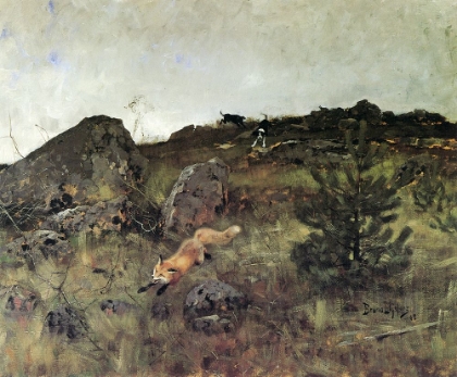 Picture of FOX CHASED BY HOUNDS 1883