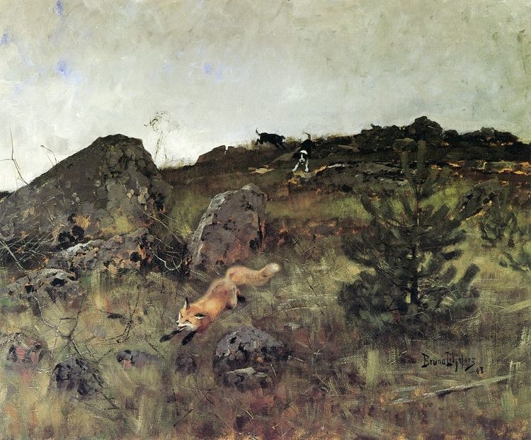 Picture of FOX CHASED BY HOUNDS 1883