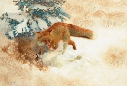 Picture of FOX WITH DEAD HARE 1915