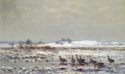 Picture of GEESE IN WINTER 1927