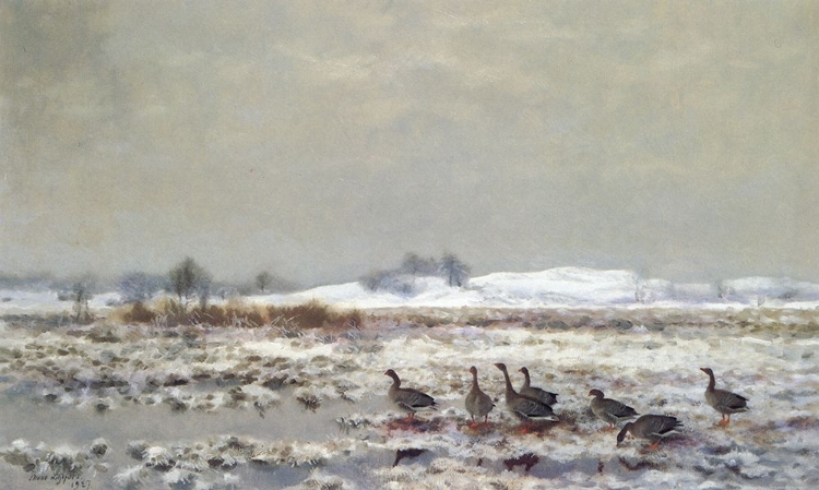 Picture of GEESE IN WINTER 1927