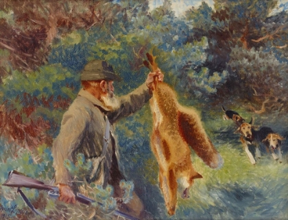 Picture of HUNTER WITH SHOT FOX 1915