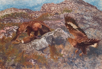 Picture of KING EAGLES WITH A HARE KILL 1912