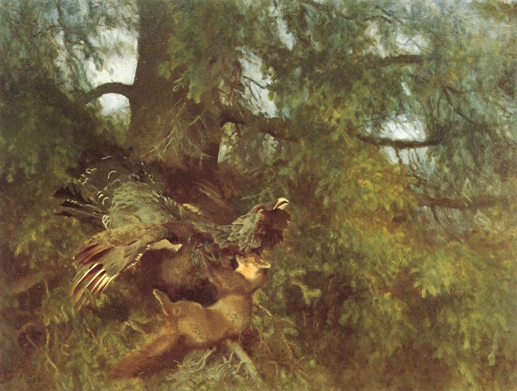 Picture of MARTEN ATTACKING CAPERCAILLIE 1923