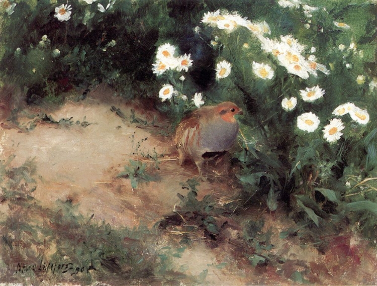 Picture of PARTRIDGE WITH DAISIES 1890