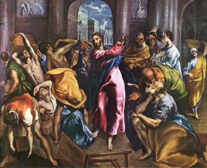 Picture of CHRIST DRIVING THE MONEY-LENDERS FROM TEMPLE CA 1600