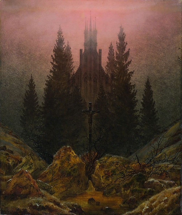 Picture of CROSS AND CATHEDRAL IN THE MOUNTAINS CA 1812