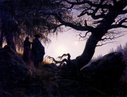 Picture of MAN AND WOMAN CONTEMPLATING THE MOON CA 1818