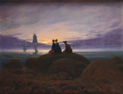 Picture of MOON-RISE OVER THE SEA 1822