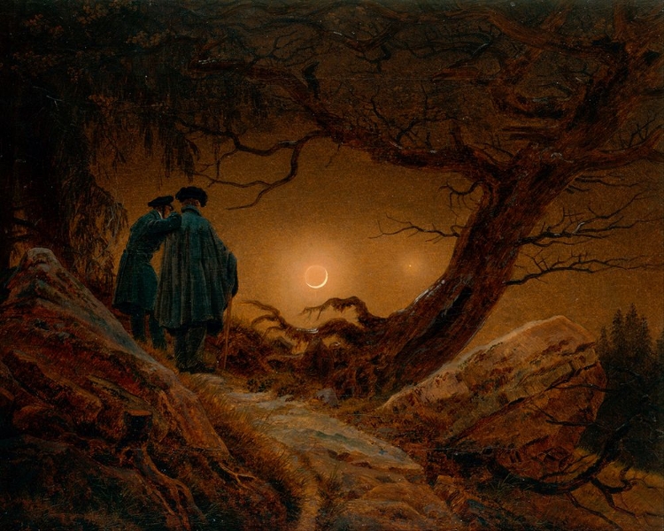 Picture of TWO MEN CONTEMPLATING THE MOON CA 1819