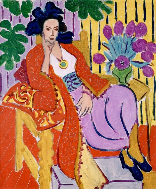 Picture of RED ROBE AND VIOLET TULIPS 1937