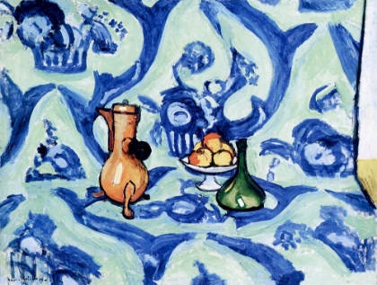 Picture of STILL LIFE WITH BLUE TABLECLOTH 1909