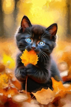 Picture of CUTE KITTY IN THE FALL
