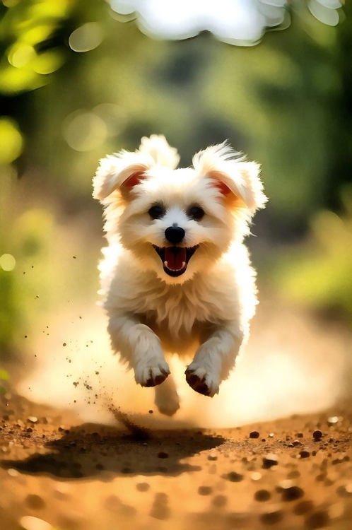 Picture of CUTE PUPPY IN FLIGHT