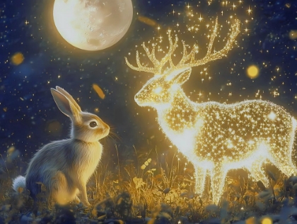 Picture of FANTASY DEER AND BUNNY
