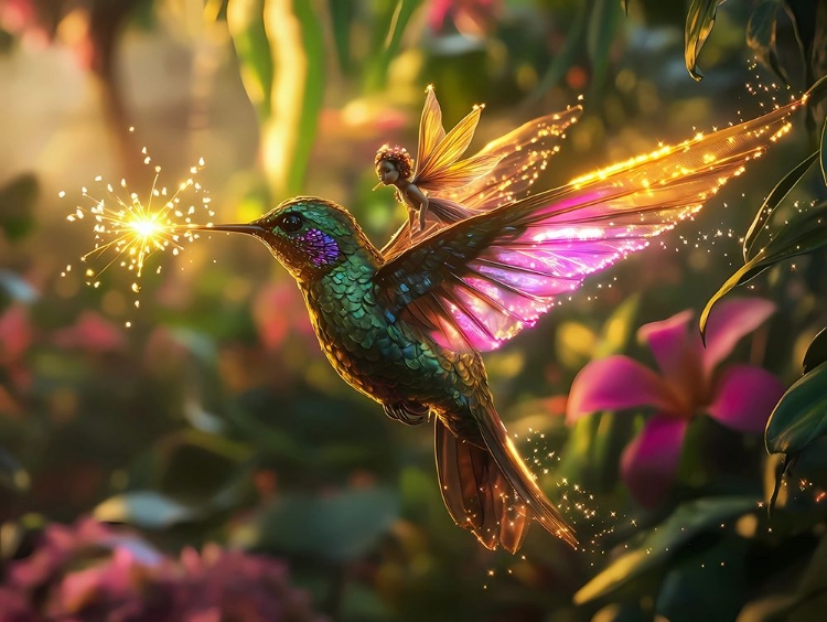 Picture of FANTASY HUMMINGBIRD AND FAIRY