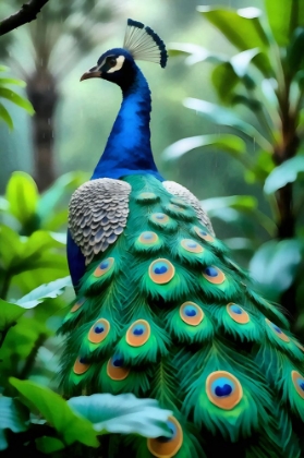 Picture of PEACOCK IN GREEN