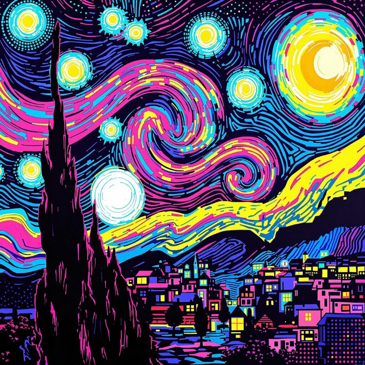 Picture of STARRY NIGHT POP ART I