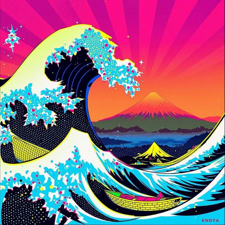 Picture of THE GREAT WAVE POP ART I