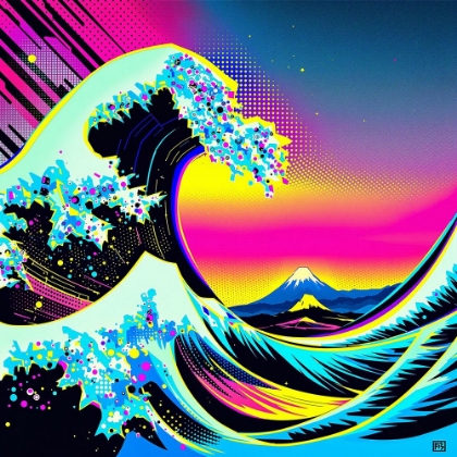 Picture of THE GREAT WAVE POP ART III