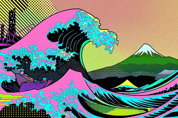 Picture of THE GREAT WAVE POP ART VI