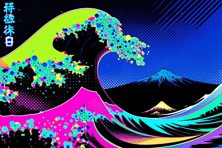 Picture of THE GREAT WAVE POP ART VIII