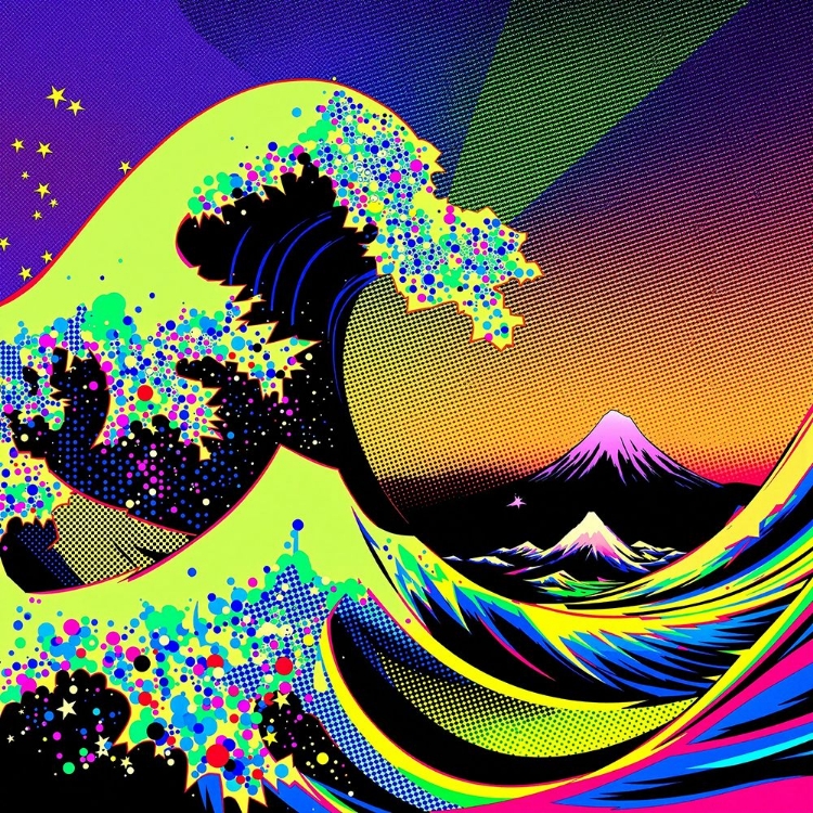 Picture of THE GREAT WAVE POP ART X