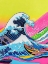 Picture of THE GREAT WAVE POP ART XII